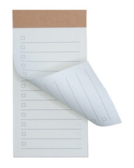 Rolled paper notebooks for office work on transparent background png file