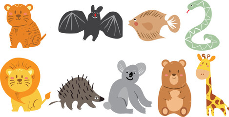 cute animal drawn children book.eps
