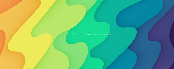 Abstract colorful wavy dimension layers background liquid shape vector ilustration.