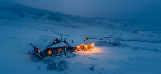 A village in the snow