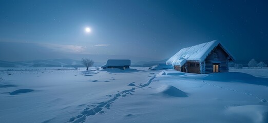 A village in the snow