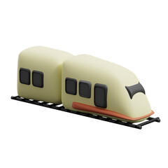 train. 3d rendered travelling icon.