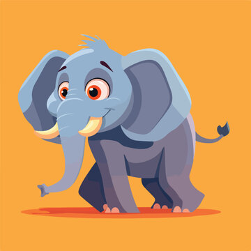 Elephant cartoon vector illustration isolated 