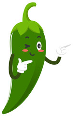 cute green chili paper cartoon caharacter