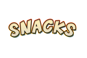 Snacks.Format PNG.icon sign symbol design transparent background. Cute cartoon comics. Blanc place for text.sticker for banner, chat, web page, poster.  3d text render with gold effect, meta