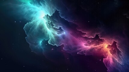 Beautiful sky cloud Space galaxy background with stars, bright colours, purple, blue, pink, night scene.