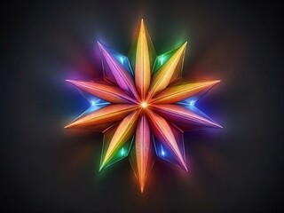 color full 3d abstract colorful star 