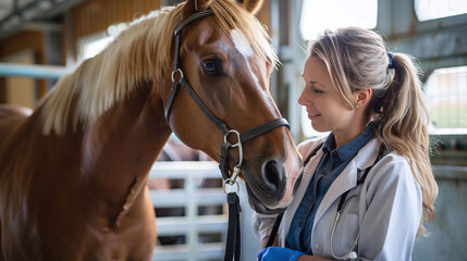 treatment vet on a horse - obrazy, fototapety, plakaty