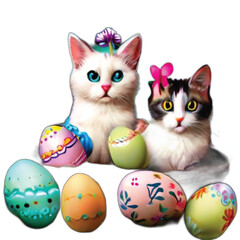 Fototapeta na wymiar Easter Cat Egg