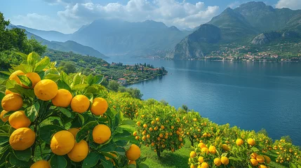 Foto op Canvas Lemon grove at Lake Garda, Italy. © Janis Smits