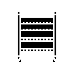 dish rack restaurant equipment glyph icon vector. dish rack restaurant equipment sign. isolated symbol illustration