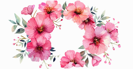 pink wreaths water color flower bouquet