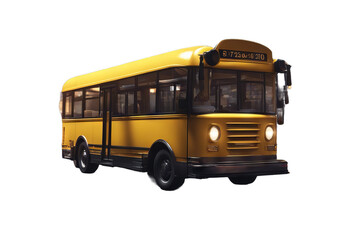bus yellow stop concept transportation city 3d cartoon rendering vehicle travel tour auto public...