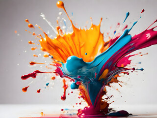 Colorful paint splashes