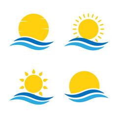 Fototapeta na wymiar vector of sun icons or sunset and sunrise icons