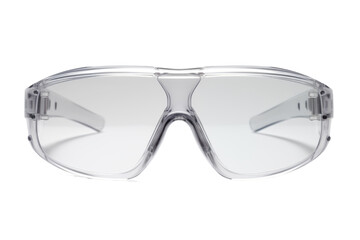 Vision Protectors: Clear-Lens Safety Glasses. On White or PNG Transparent Background.