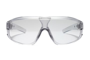 Vision Protectors: Clear-Lens Safety Glasses. On White or PNG Transparent Background.