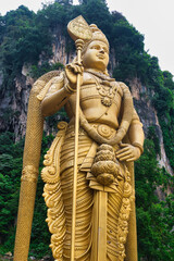 Batu Caves, Kuala Lumpur, July 21, 2023: New view with colourful staircase at Murugan Temple Batu Caves has become a new tourist attraction in Malaysia