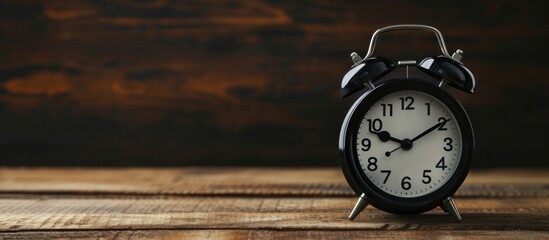 vintage alarm clock on wooden background
