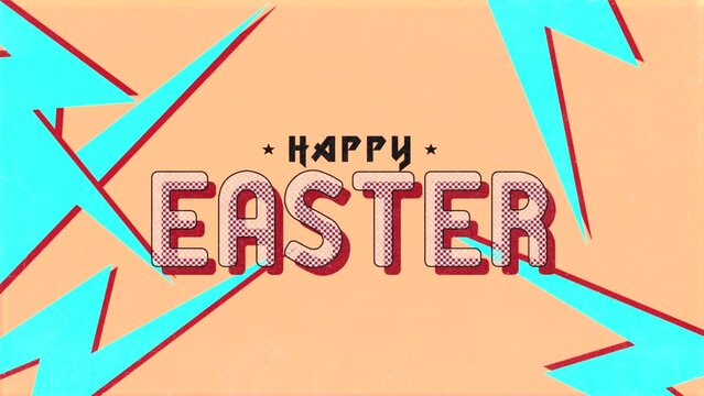 A Playful And Retro Design Featuring An Happy Easter Emitting Lightning Bolts This Versatile Image Works Well For Posters Cards Or Website Backgrounds