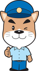 ウインクしている犬ポリス