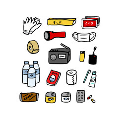 手描きの防災グッズいろいろ