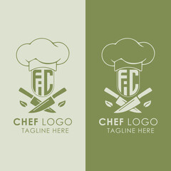 FiC initial monogram for chef cooking logo with creative style design.
