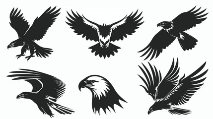 Obraz premium Eagle logo vector eagle silhouette various