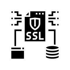 ssl secure sockets layer seo glyph icon vector. ssl secure sockets layer seo sign. isolated symbol illustration