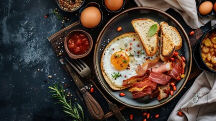 English breakfast. Food Photography