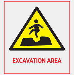 sign of excavation area at site Adobe Illustrator Artwork excavation area sign 