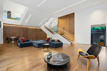 Interior shot of a living room of a modern house in Los Angeles