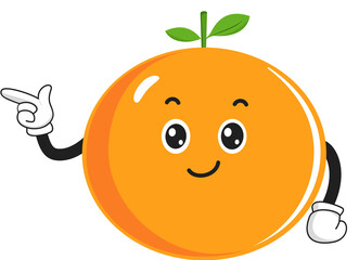 cute orange fruit character with pose