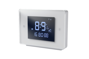 Frozen Moment: White Clocks Time Dance. On White or PNG Transparent Background.