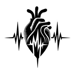 Emergency ekg monitoring. Blue glowing neon heart pulse. Heart beat. Electrocardiogram. Heartbeat line. Pulse trace. EKG and Cardio symbol. Healthy and Medical concept. Vector illustration.           