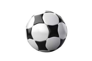 Monochrome Elegance: Soccer Ball on White Background. On White or PNG Transparent Background.