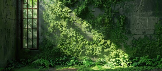 House Wall Covered in Lush Green Moss