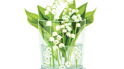Lily of the Valley Bouquet Flat vector