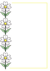 Cute white flower page border A4