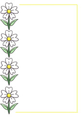 Obraz premium Cute white flower page border A4
