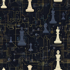 color endless chess pieces seamless set 3, gennerlet Ai