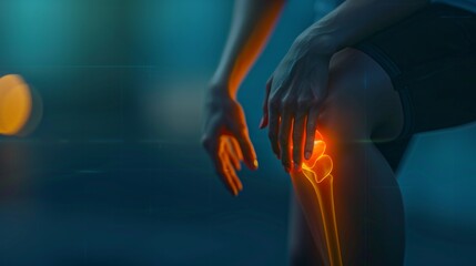 Close-up on knee pain, healthcare, injury, fitness, recovery