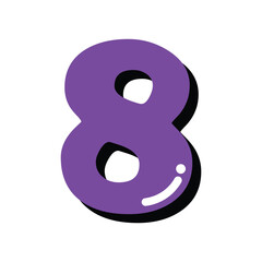 Block Style Bubble Number