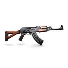 AK47 assault rifle isolated on white background. 3D illustration.