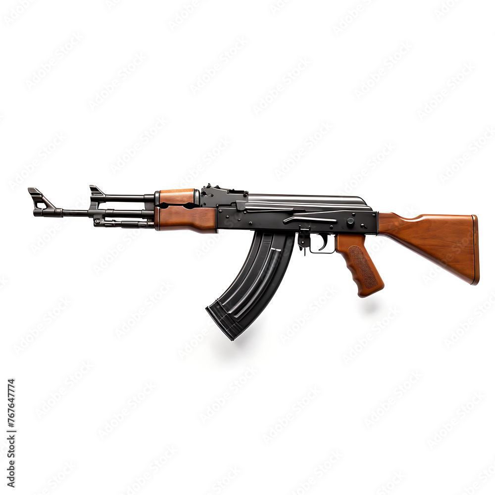 Wall mural AK47 assault rifle isolated on white background. 3D illustration.