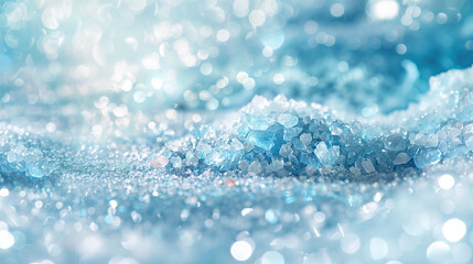 Background with sea salt. White crystals with reflections of light. Abstract background with bokeh effect. AI generative - obrazy, fototapety, plakaty