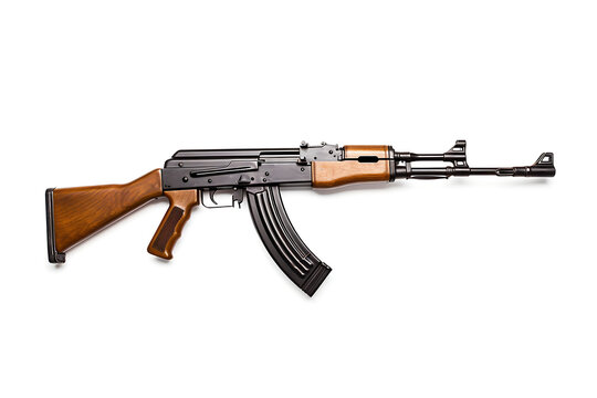 AK47 assault rifle isolated on white background. 3D illustration.