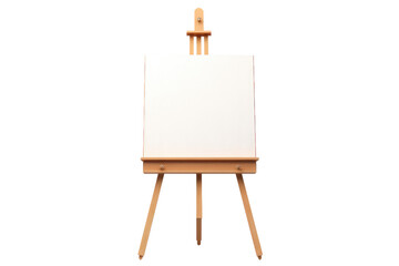 The Blank Canvas: A Wooden Easels Invitation. On White or PNG Transparent Background.