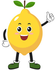 cute fruit lemon cartoon character