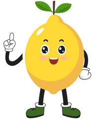 cute fruit lemon cartoon character